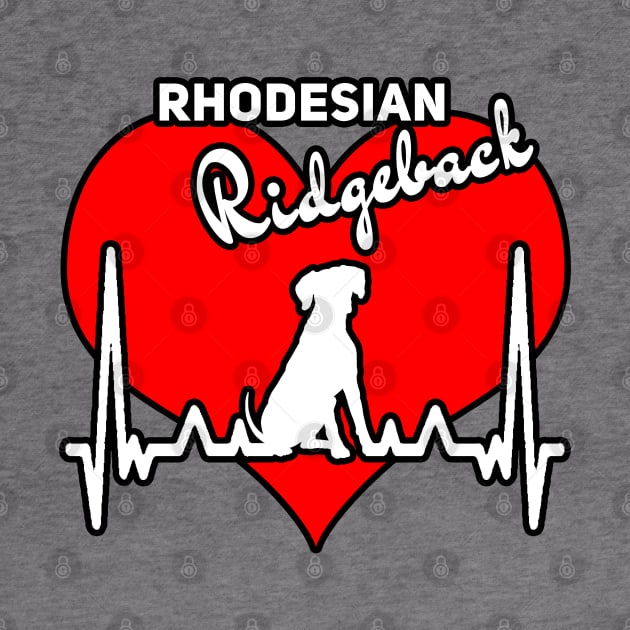 Rhodesiean Ridgeback white Heartbeat Ridgebackfan by DePit DeSign
